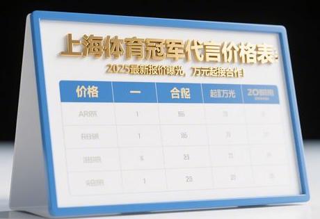 上海体育冠军代言价格表:2025最新报价曝光,万元起接合作!缩略图 上海体育冠军代言价格表:2025最新报价曝光,万元起接合作!缩略图